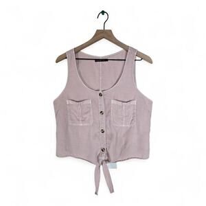 Abercrombie & Fitch Mauve Tie-Front Button Tank Top – Size Medium